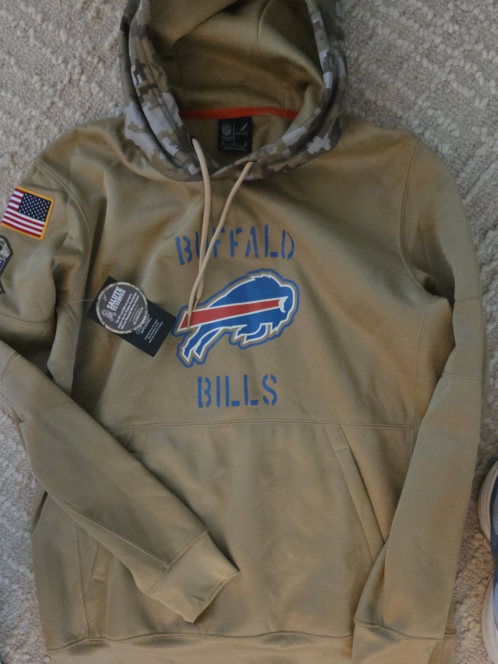 NFL Onfield Apparel 2019 Buffalo Bills Salute To Service Hoodie M NWT